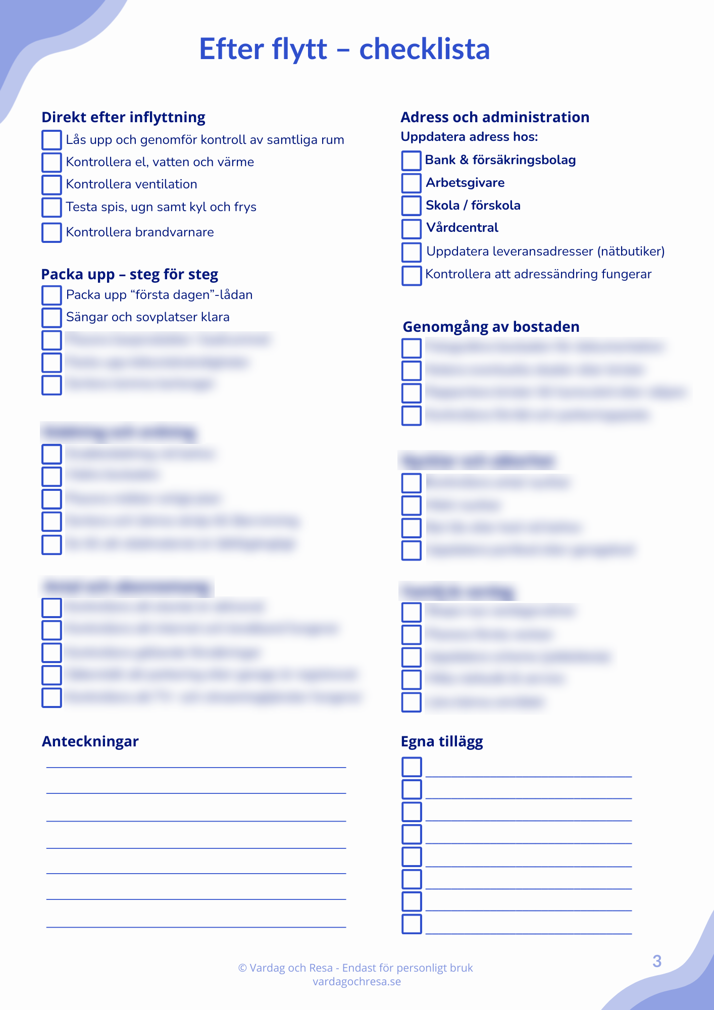 Flyttchecklista – komplett checklista för flytt