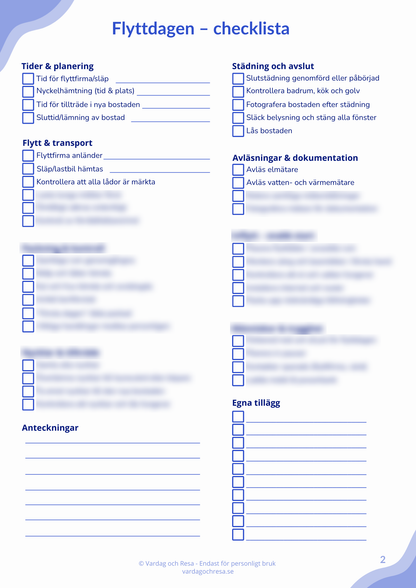 Flyttchecklista – komplett checklista för flytt