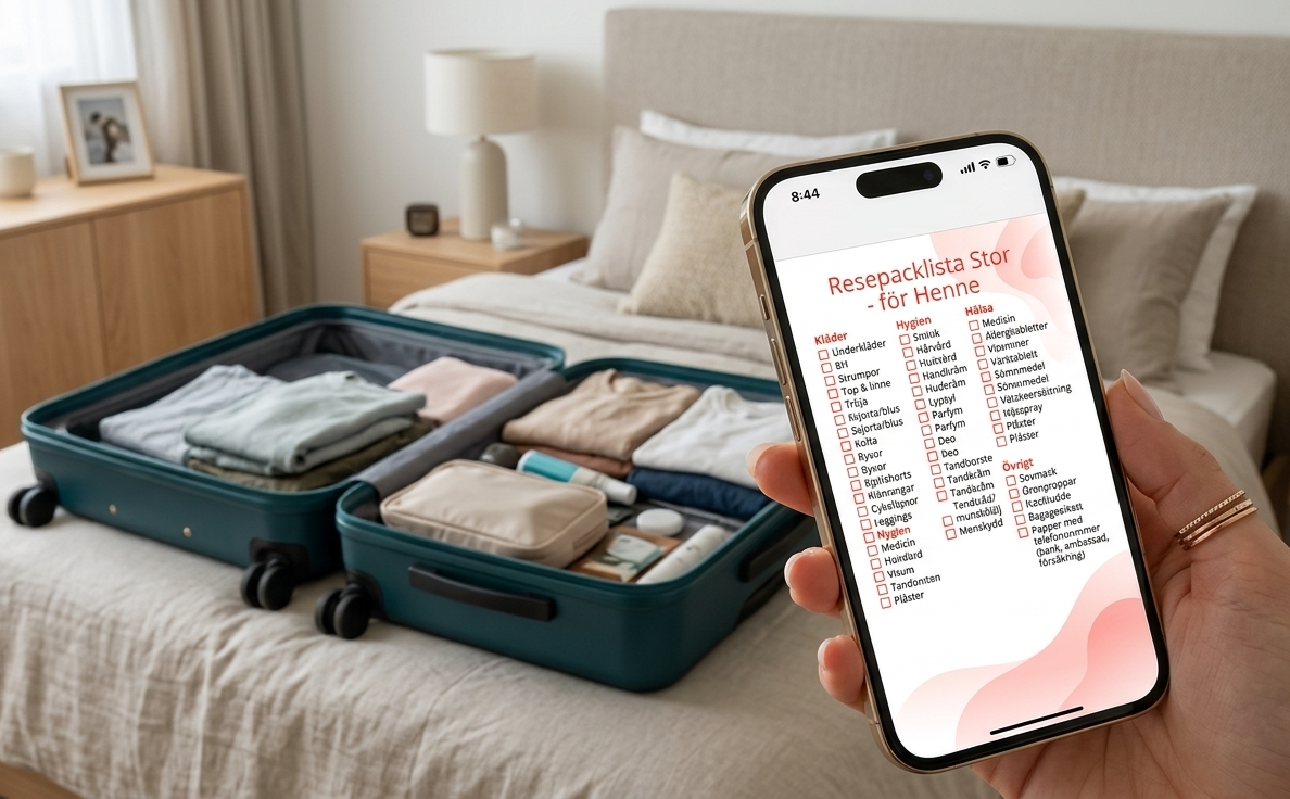 Interaktiv packlista för henne